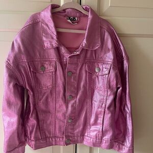 Pink shiny Jean jacket